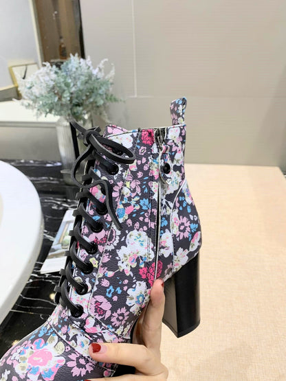 LU Boots Blue Flowers & Pink Flowers