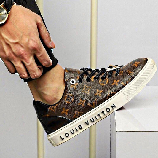 LU Leather Sneakers Brown Mono