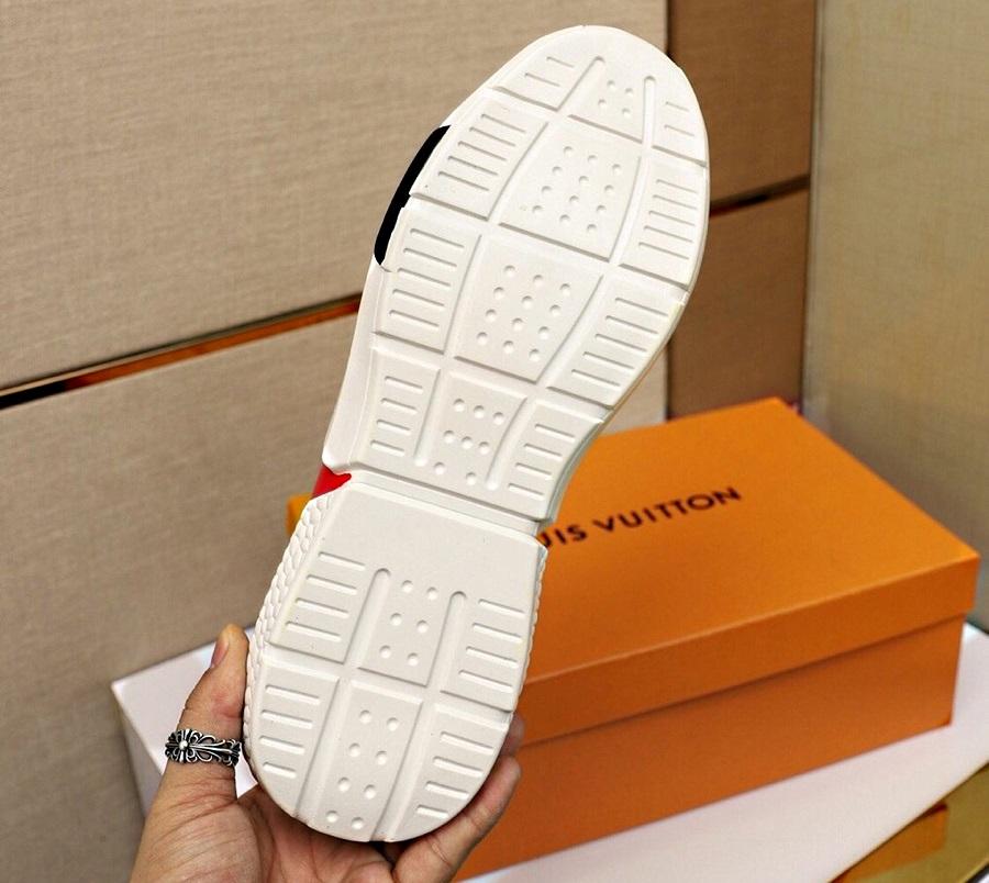 LU Leather Sneakers White Red Mono