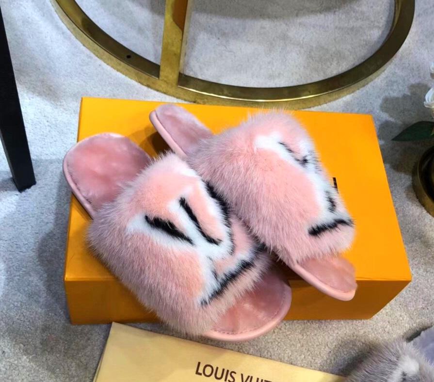 LU Mule Slippers Fur Pink