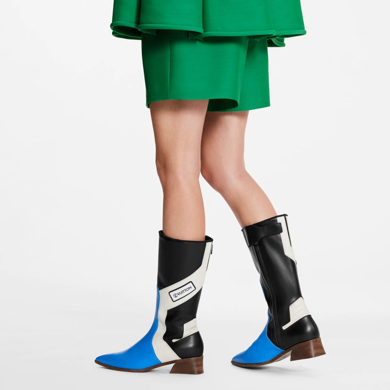 LU  Boots Flags Blue