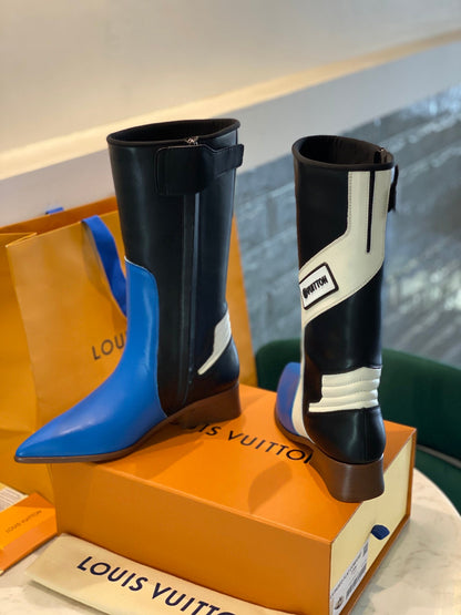 LU  Boots Flags Blue