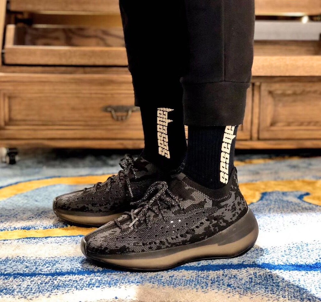 Yezy 350  380 Alien Black Sneakers