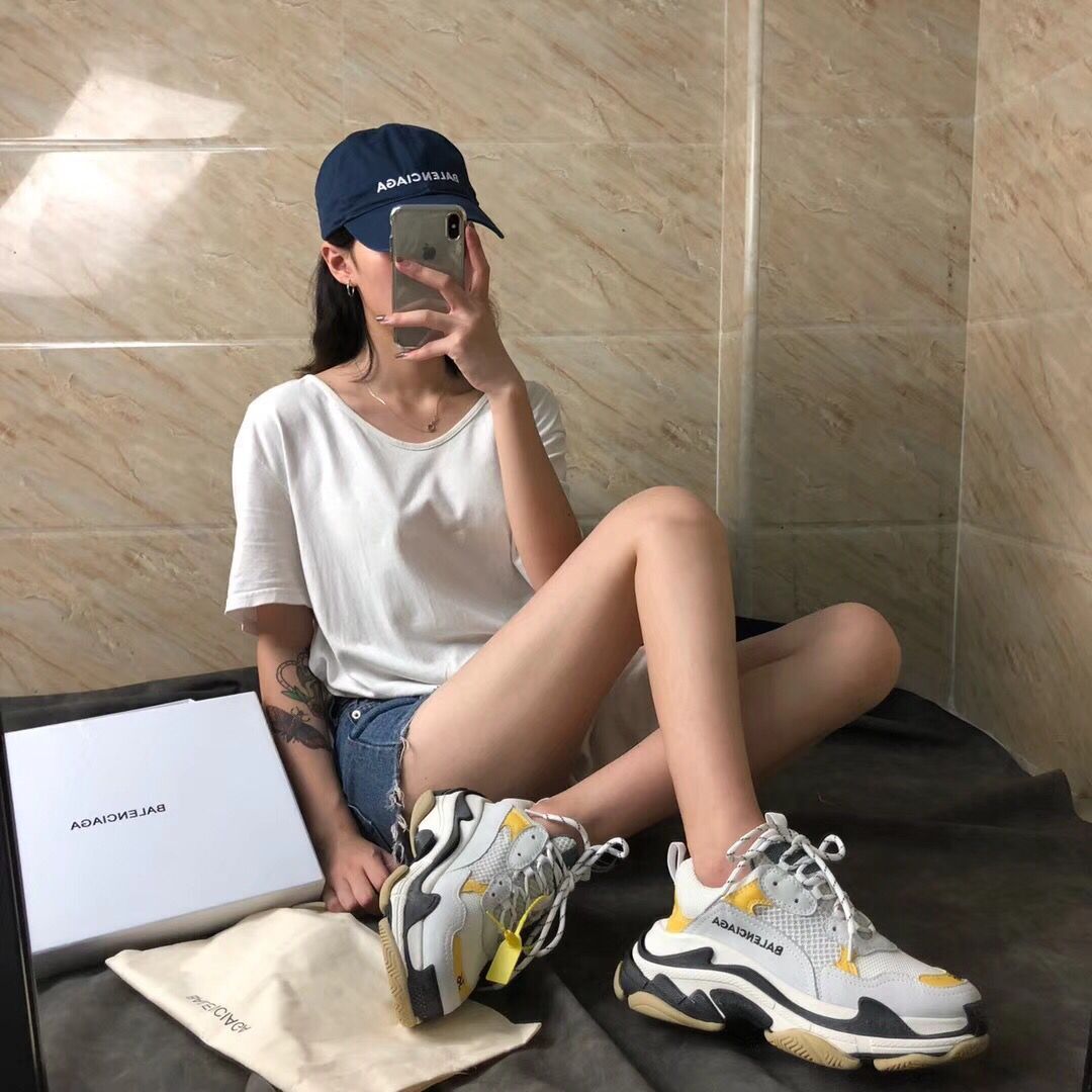 SNBAL  Triple S Yellow Sneakers
