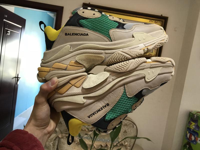 SNBAL  Triple S Green Yellow Sneakers