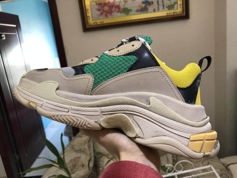SNBAL  Triple S Green Yellow Sneakers