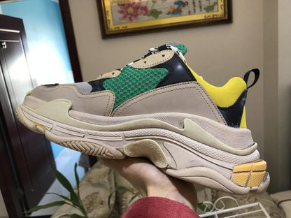 SNBAL  Triple S Green Yellow Sneakers