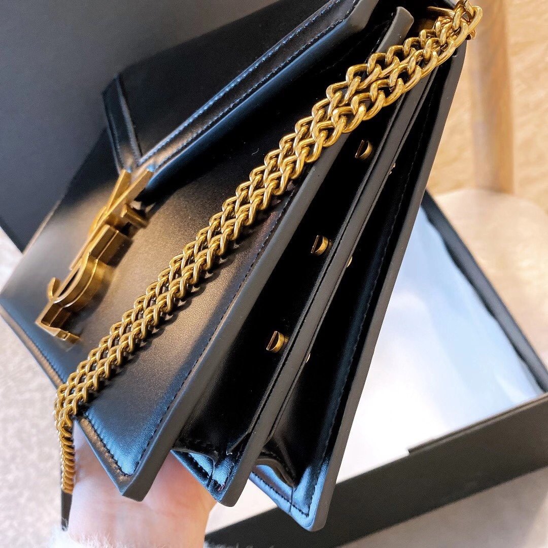 Y L Bag Handbag Chain  Black 22 cm