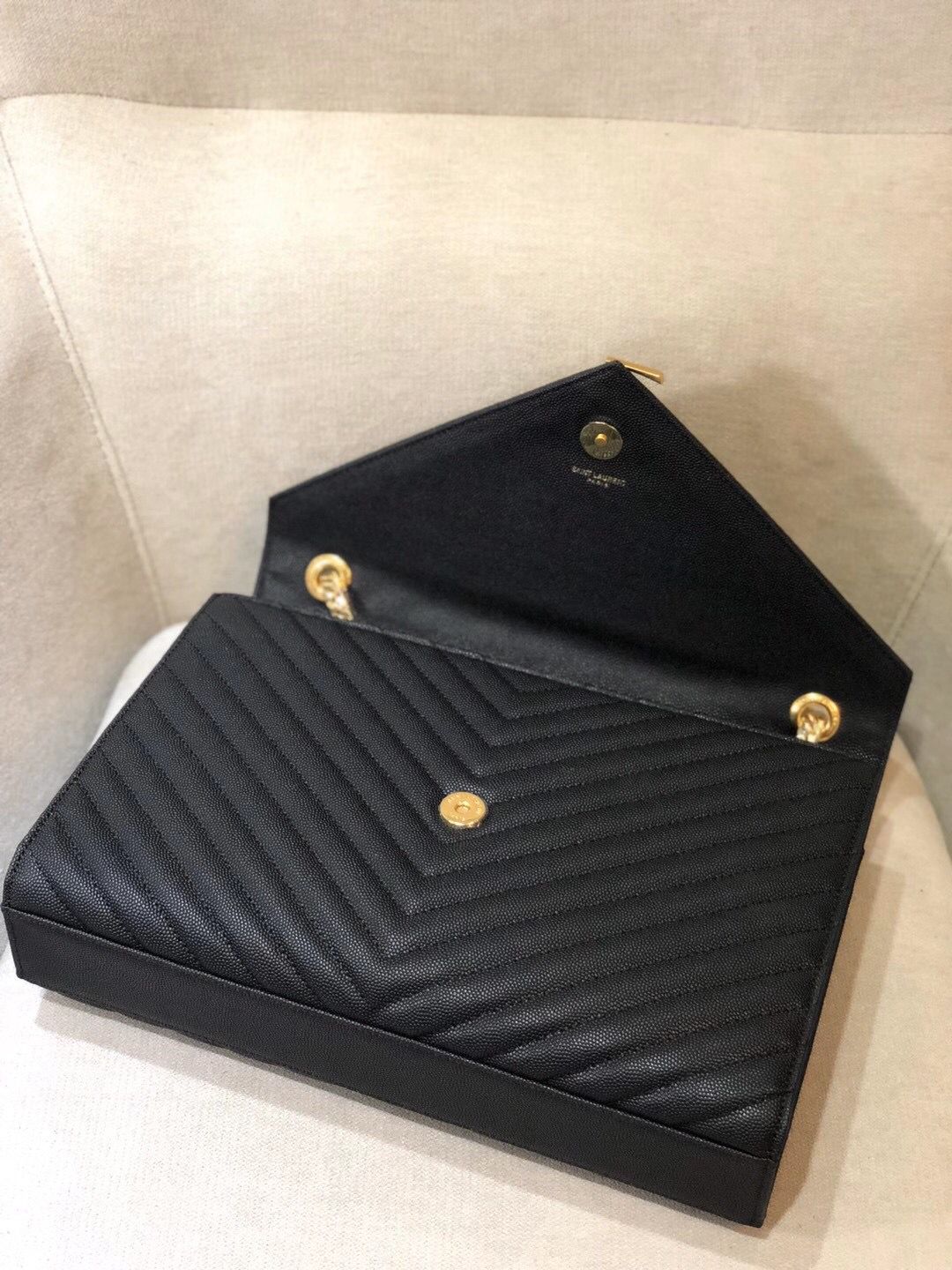 Y L Bag Handbag Black Gold 31 Cm
