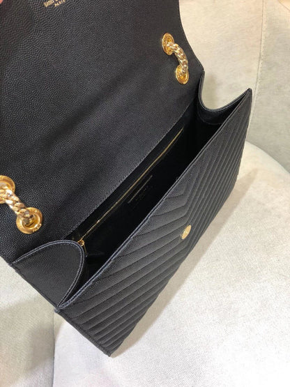 Y L Bag Handbag Black Gold 31 Cm