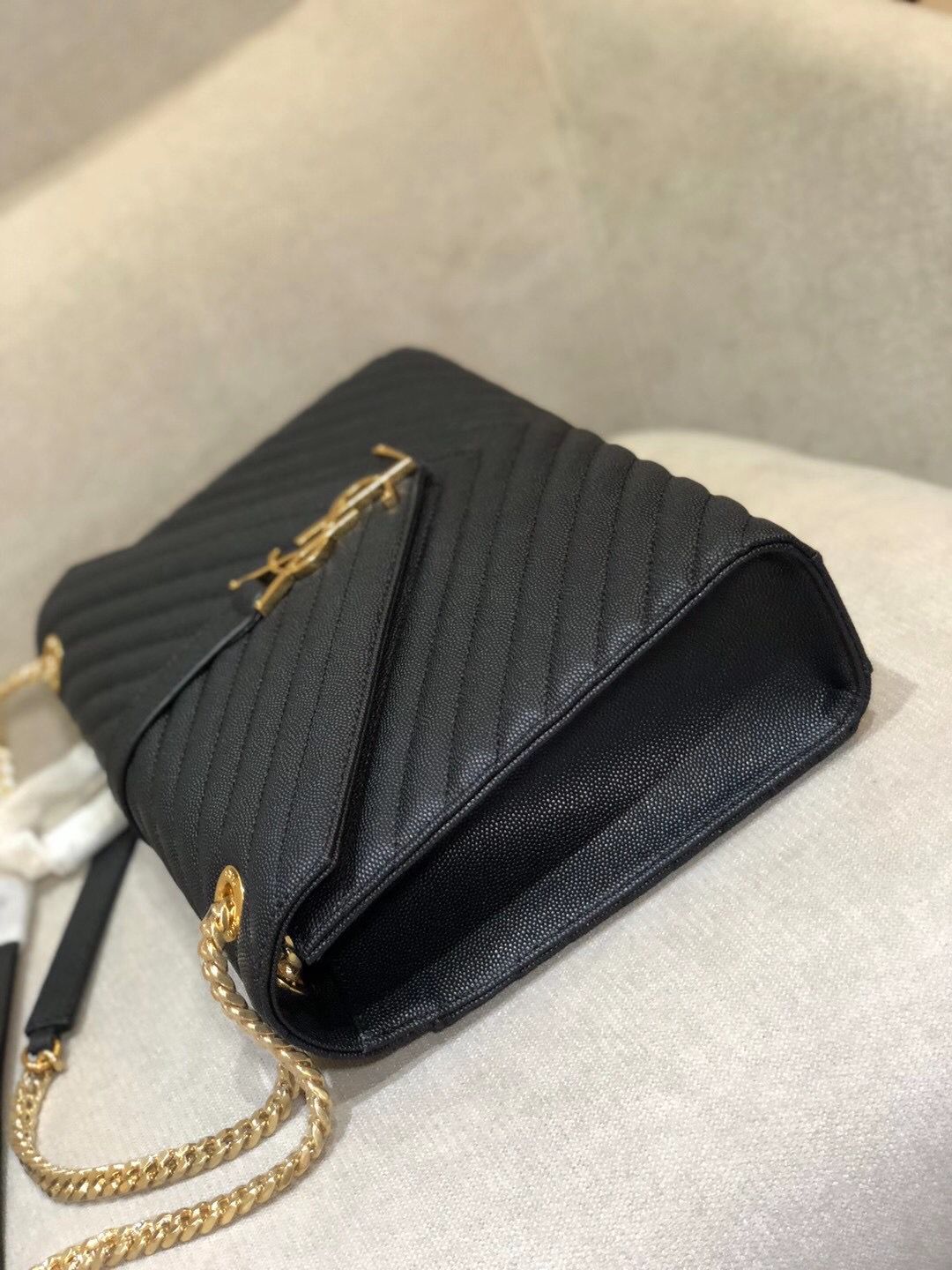 Y L Bag Handbag Black Gold 31 Cm