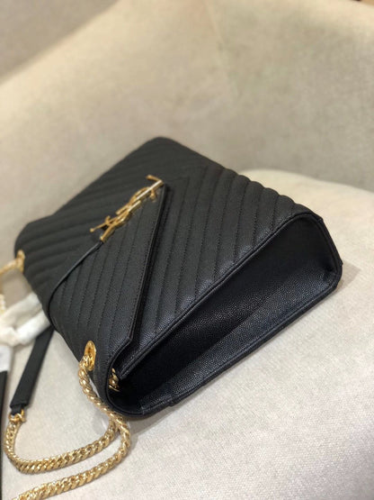 Y L Bag Handbag Black Gold 31 Cm