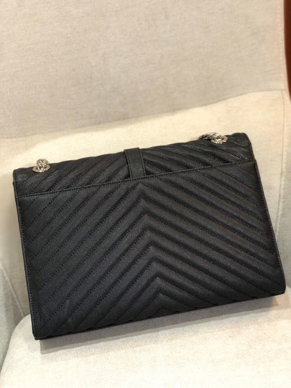 Y L Bag Handbag Black  Silver 31 Cm