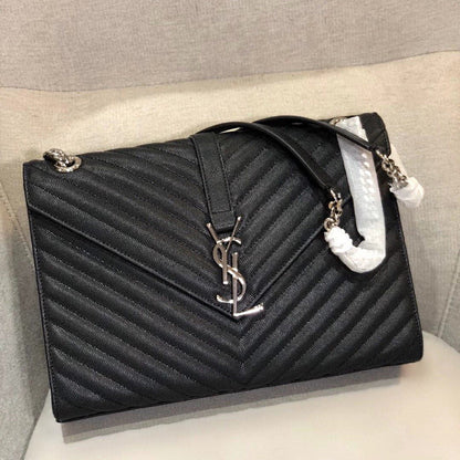Y L Bag Handbag Black  Silver 31 Cm