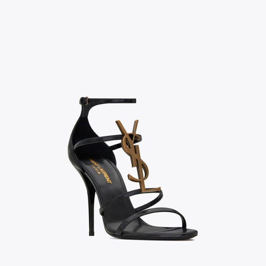 Y L  Shoes Heels Black Gold